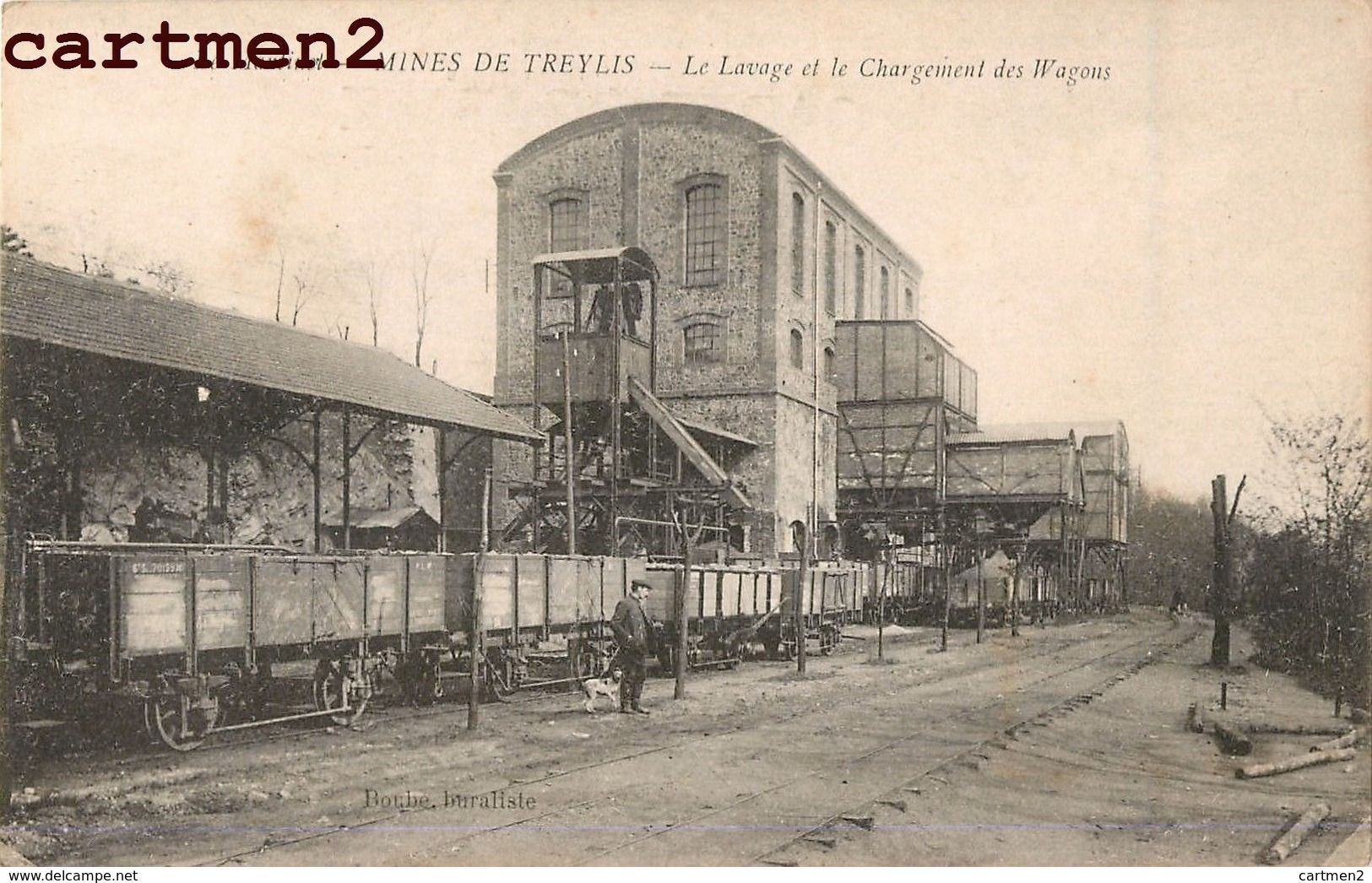 LE MARTINET MINES DE TRELYS LE LAVAGE ET LE CHARGEMENT DES WAGONS METIER USINE INDUSTRIE MINEURS 30 GARD - Autres & Non Classés