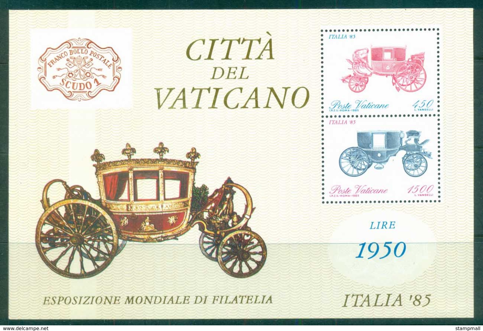 Vatican 1985 Italia '85 Coaches MS MUH - Unused Stamps