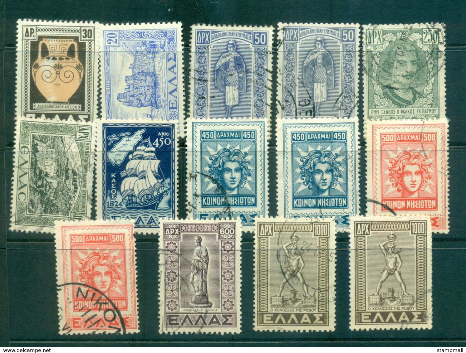 Greece 1947-48 Pictorials Assorted (faults) MLH/FU Lot56166 - Other & Unclassified