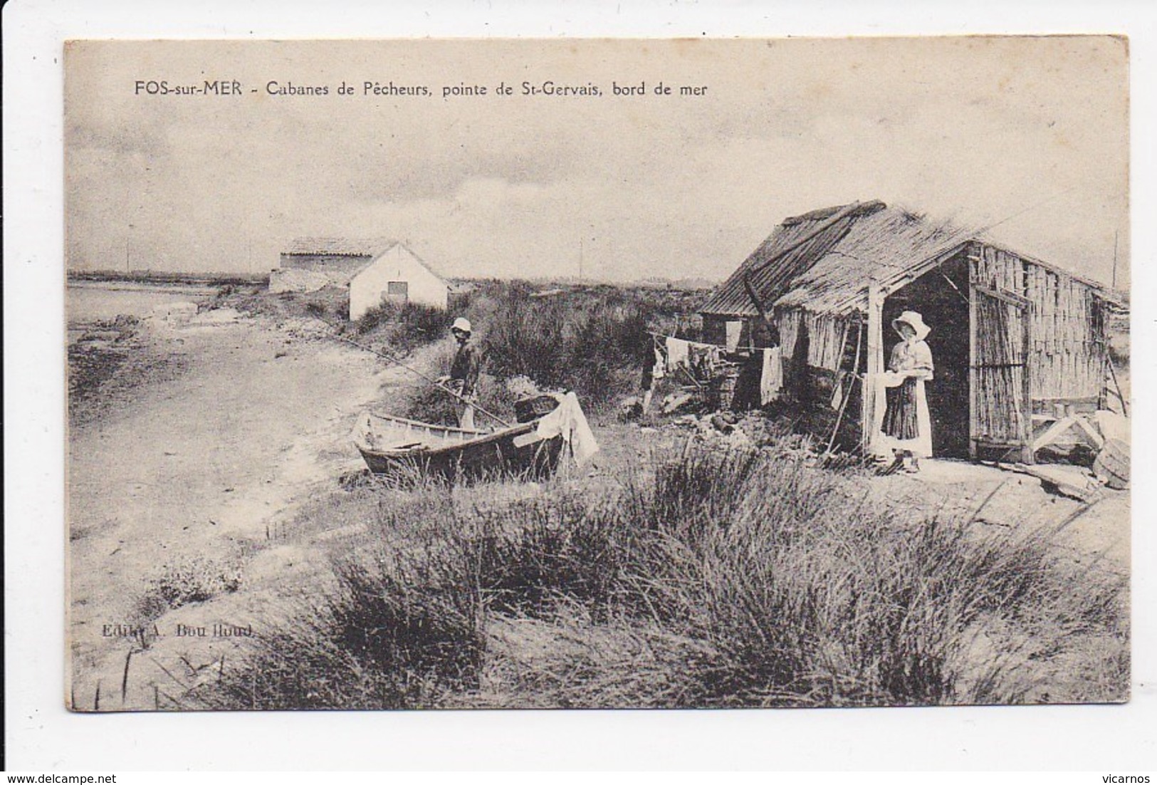 CPA 13 FOS SUR MER Cabanes De Pêcheurs Pointe De St Gervais Bord De Mer - Autres & Non Classés