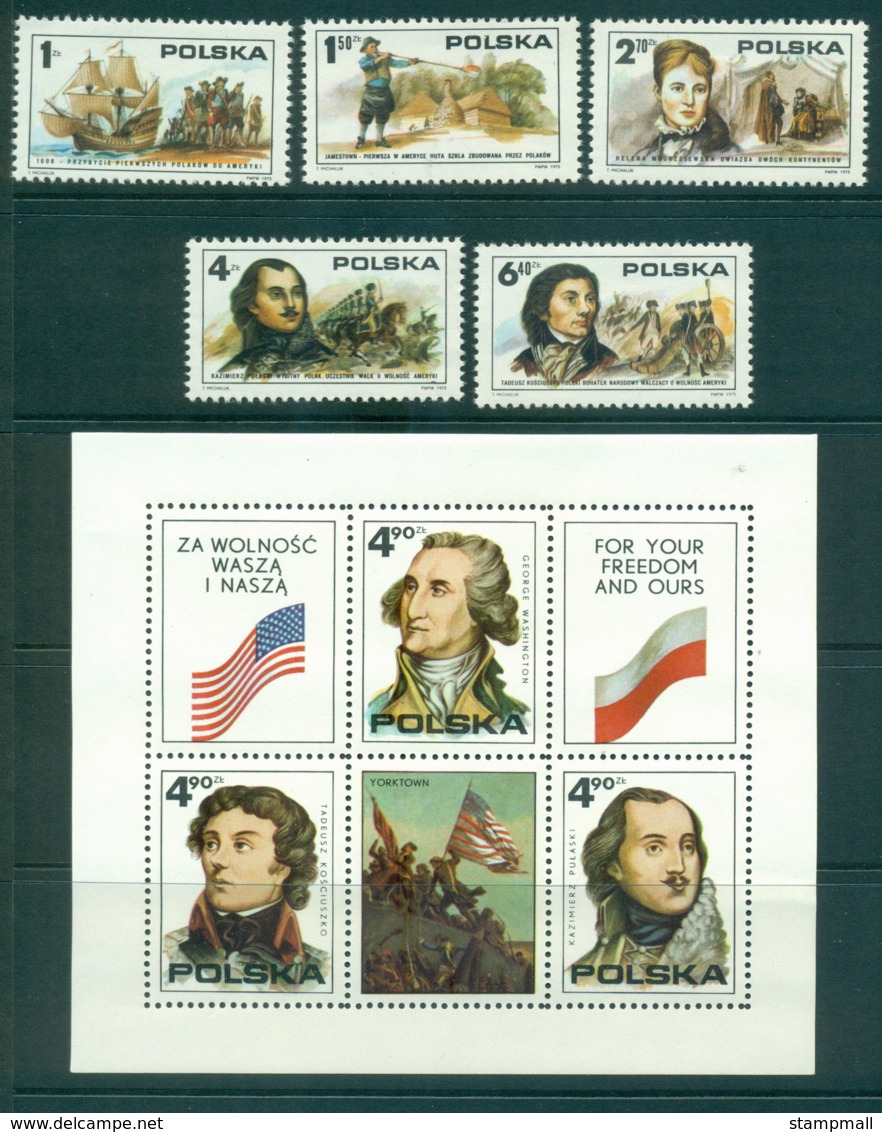 Poland 1975 American Revolution + Ms MUH Lot35668 - Unused Stamps
