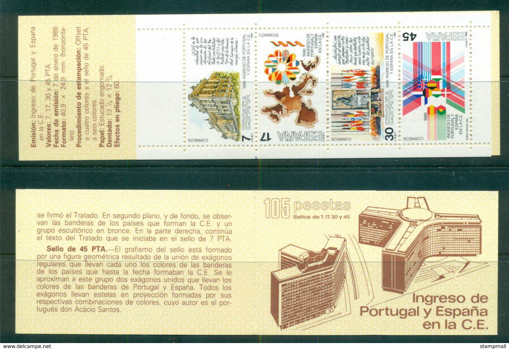 Spain 1986 Admission To EEC Booklet MUH Lot58783 - Unused Stamps