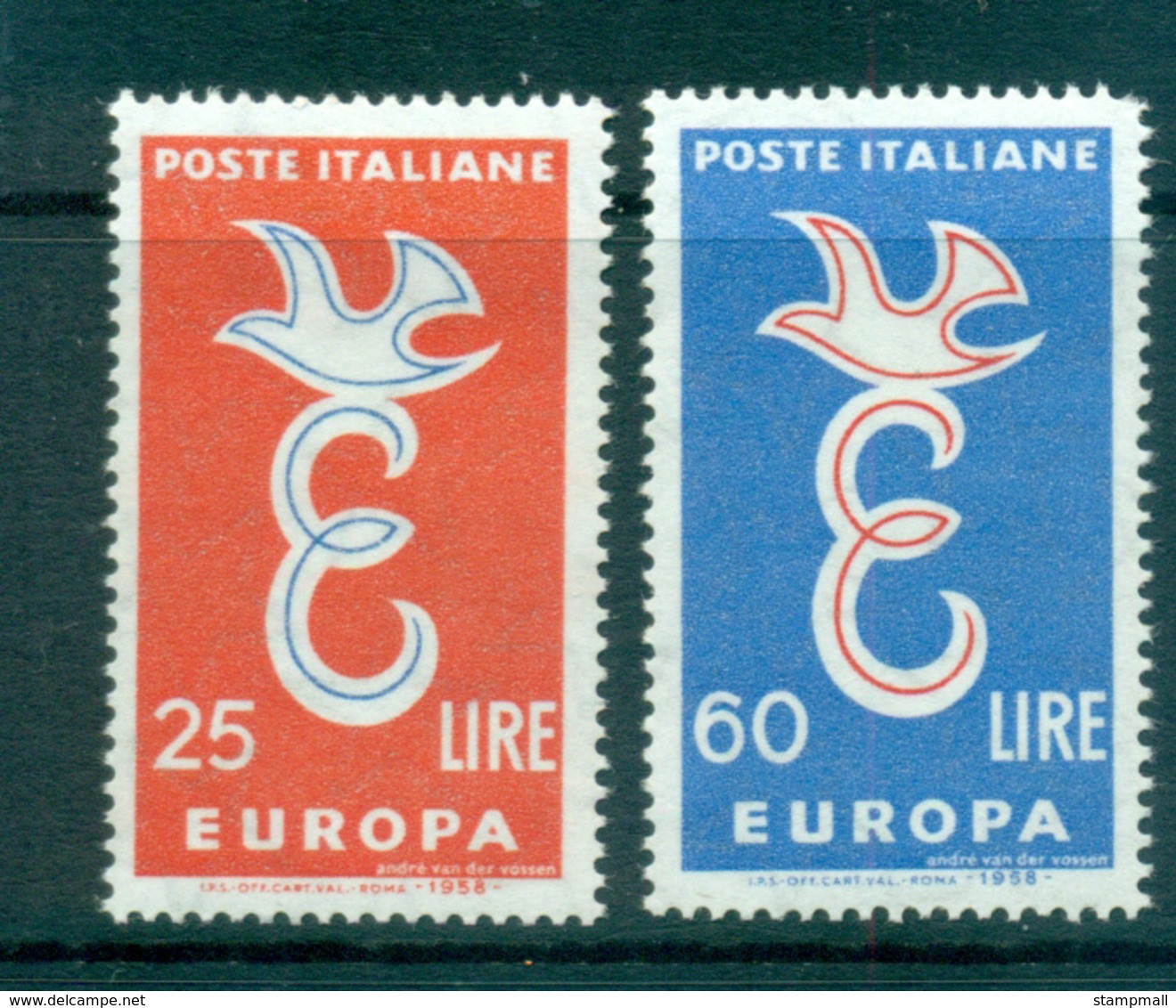 Italy 1958 Europa, Bird & Ring MUH Lot65284 - Other & Unclassified