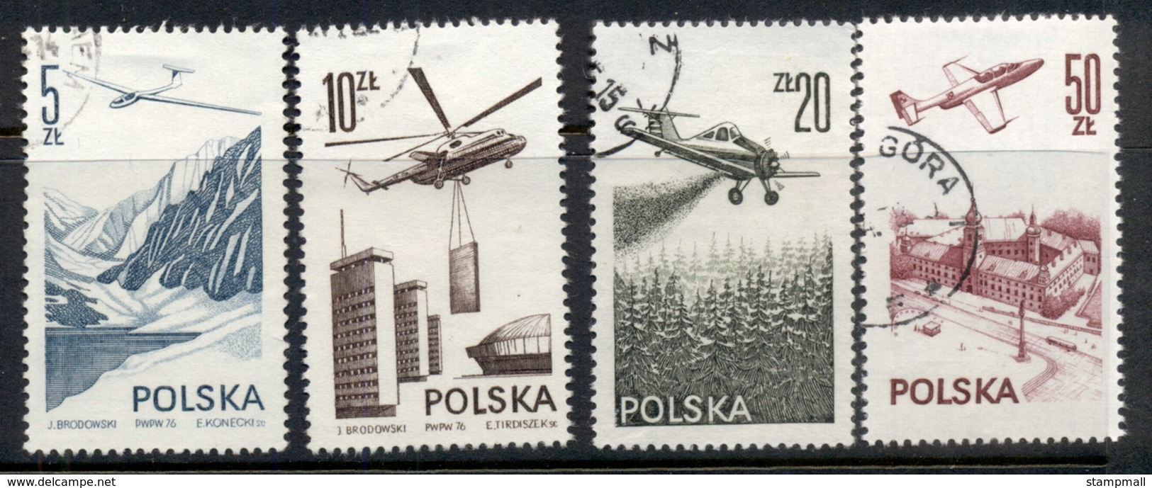 Poland 1976-78 Airmail FU - Unused Stamps