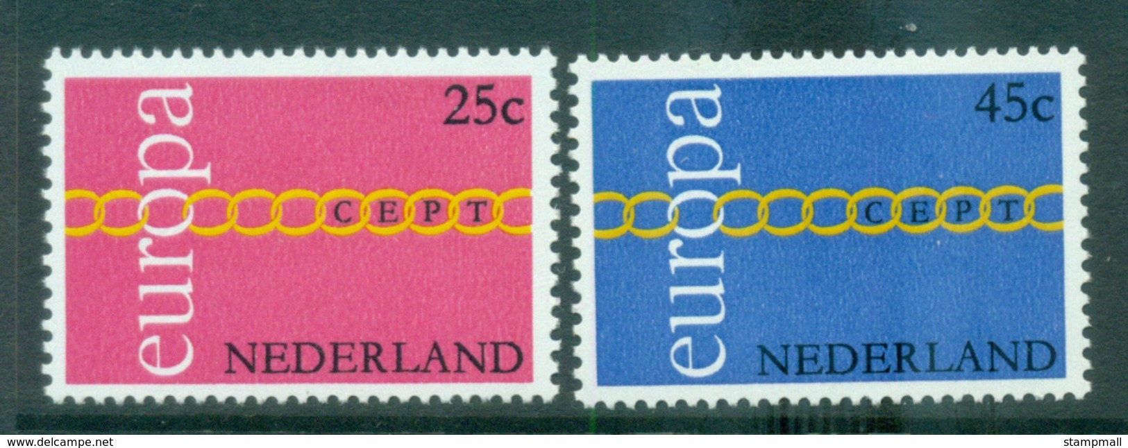 Netherlands 1971 Europa, Chain Through O MUH Lot65524 - Non Classés