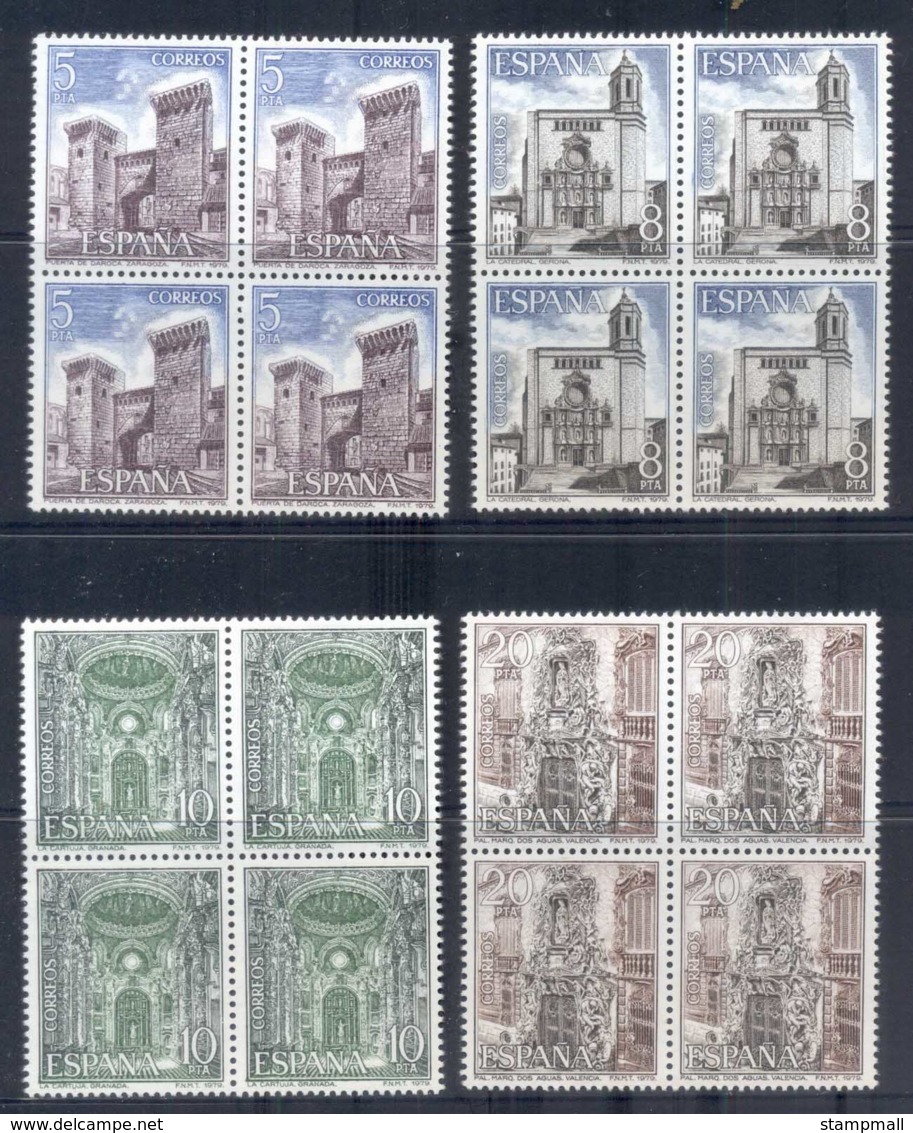 Spain 1979 Castles, Architecture Blk4 MUH - Unused Stamps