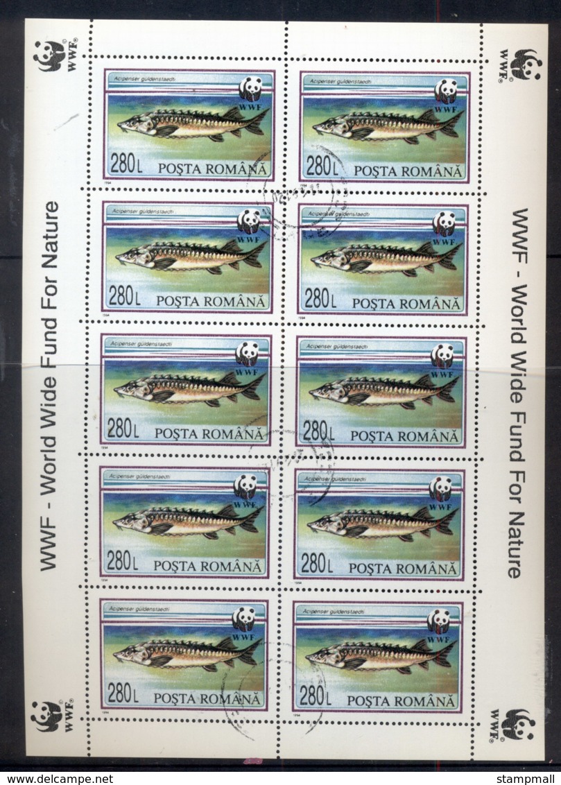 Romania 1994 WWF Sturgeon 280l Sheetlet CTO - Unused Stamps