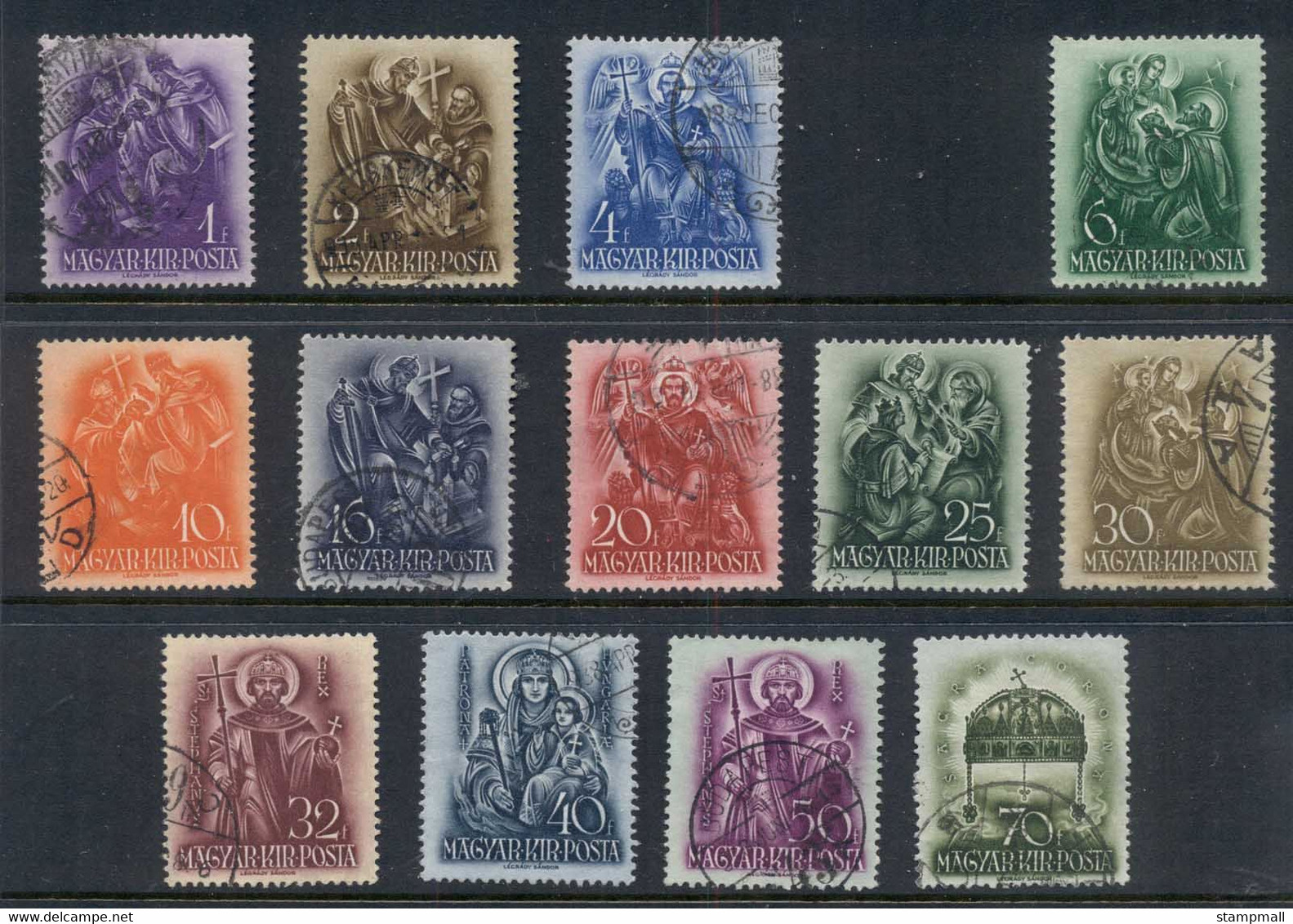 Hungary 1938 St Stephen (13/14, No 5f) FU - Used Stamps