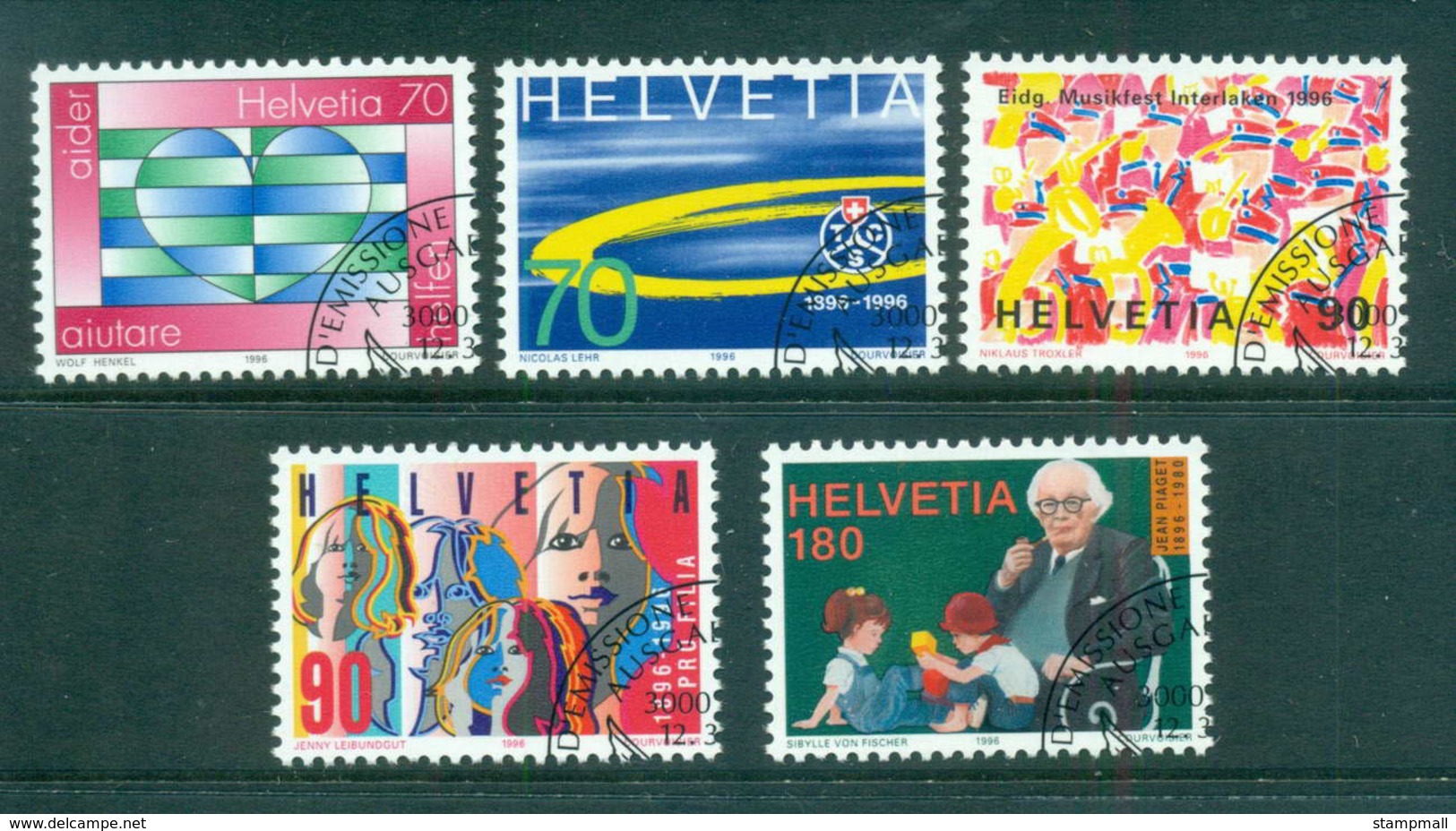 Switzerland 1996 Charities, Touring Club,Music, Pro Fila, Piaget CTO Lot58953 - Unused Stamps