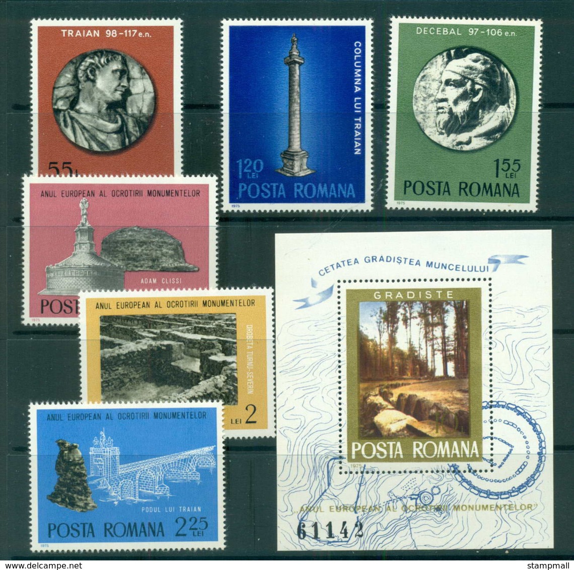 Romania 1975 Roman Monuments + MS MUH Lot58740 - Unused Stamps