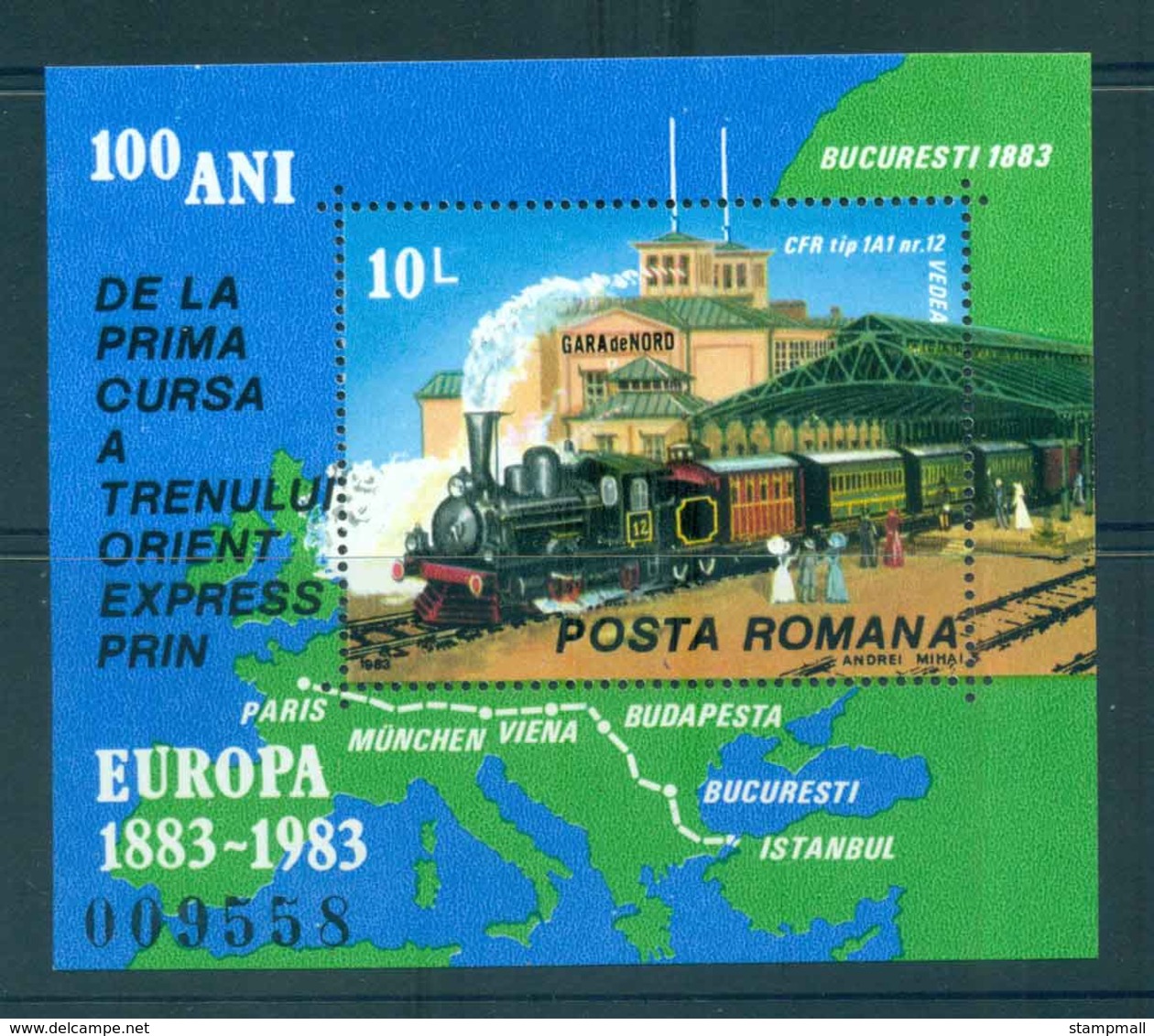 Romania 1983 Orient Express Train MS MUH Lot51980 - Unused Stamps