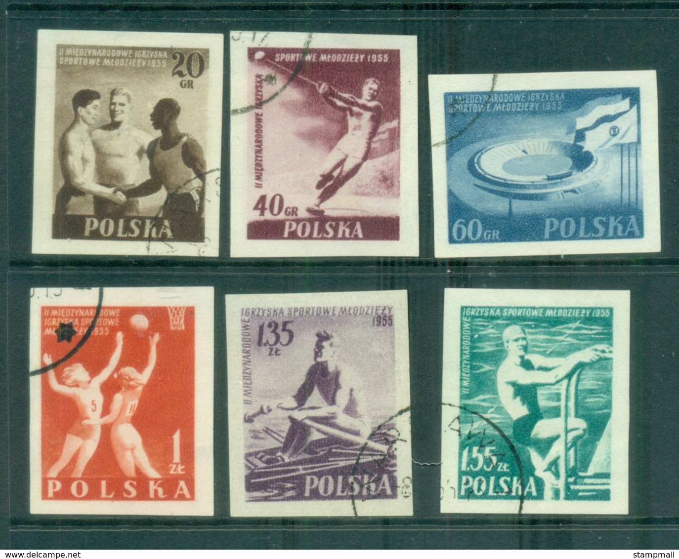 Poland 1955 Intl. Youth Games IMPERF CTO - Used Stamps