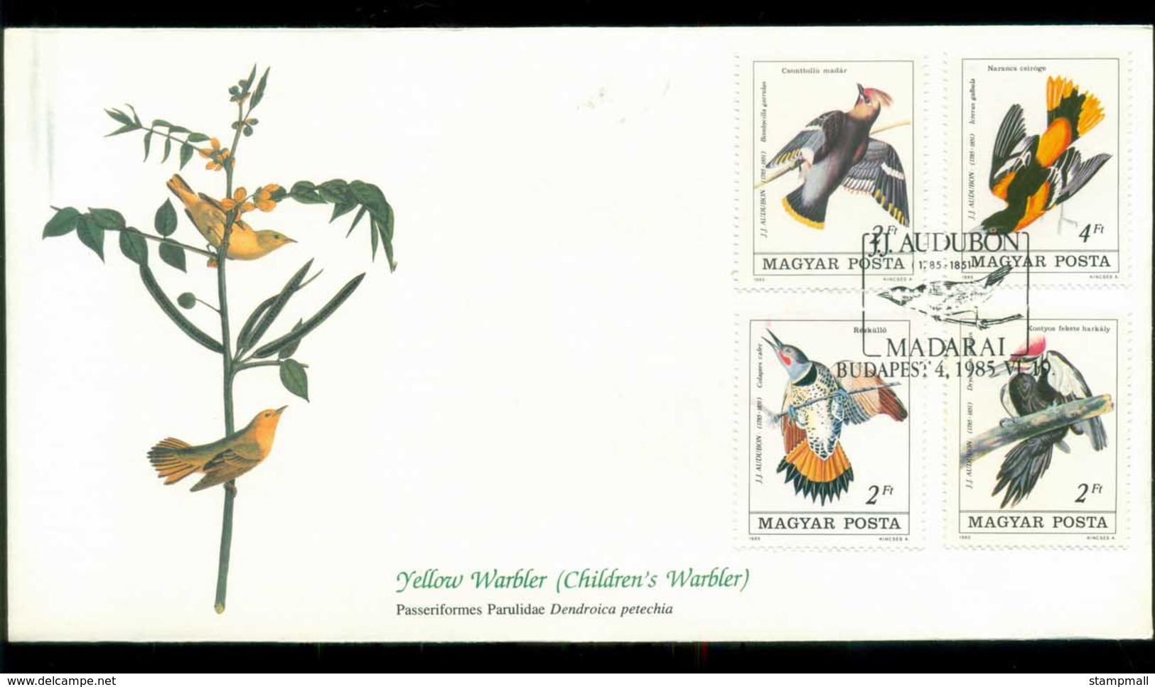 Hungary 1985 Audubon Birds,  Franlkin Mint FDC Lot79674 - Unused Stamps