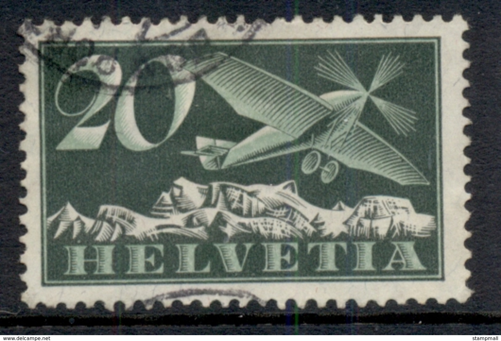 Switzerland 1925 Airmail 20c FU - Used Stamps