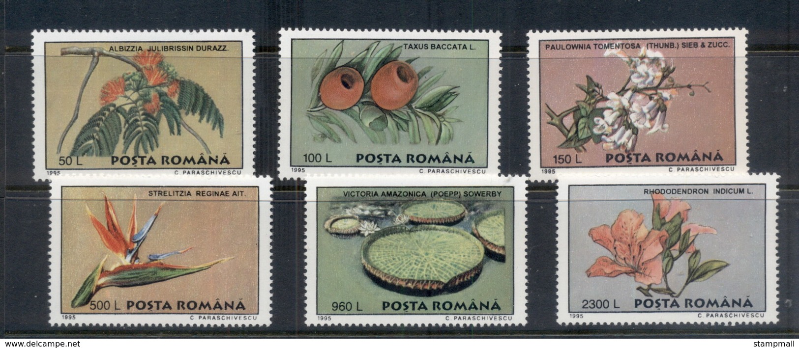 Romania 1995 Plants From Bucharest Botanical Gardens MUH - Unused Stamps