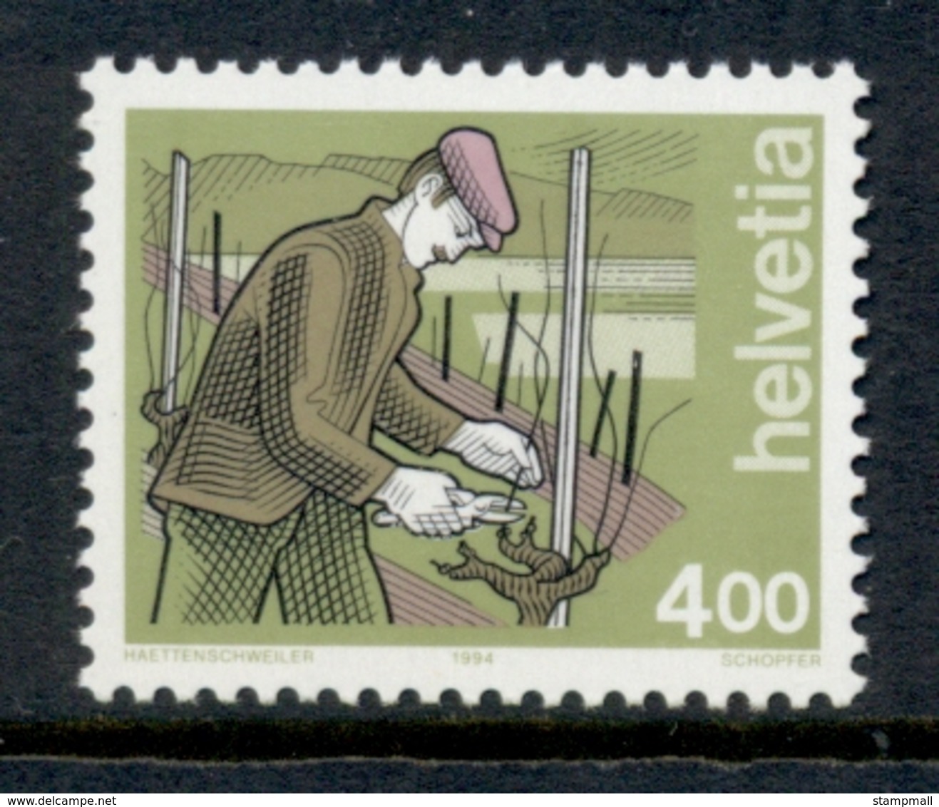 Switzerland 1989 Industry 4fr Wine Grower MUH - Unused Stamps