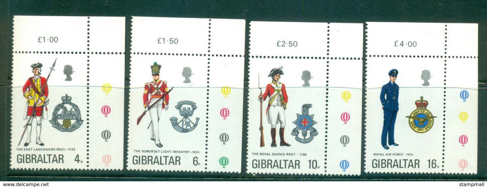 Gibraltar 1974 Military Uniforms MUH Lot55372 - Gibraltar