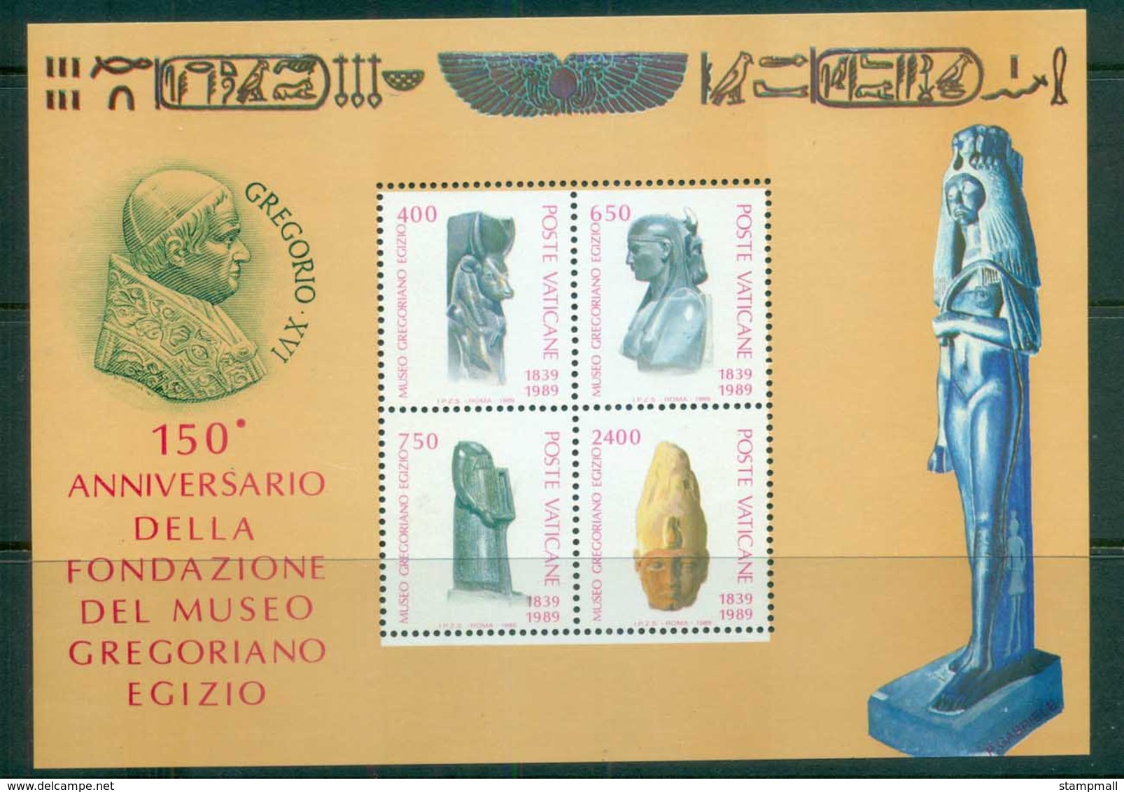 Vatican 1989 Gregorian Egyptian Museum MS MUH - Unused Stamps