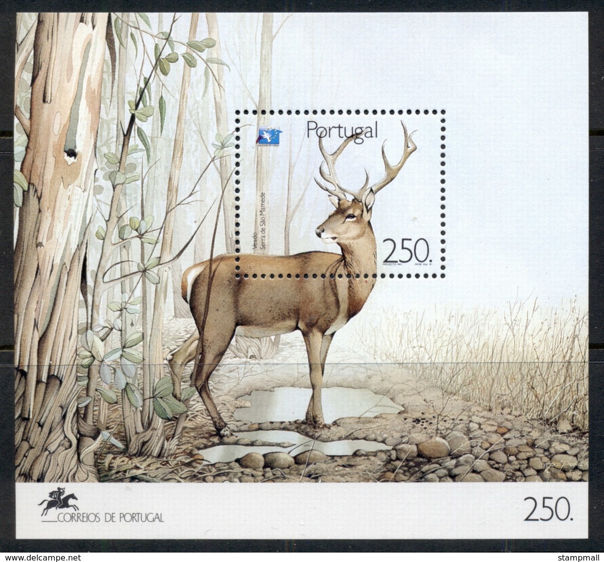 Portugal 1991 European Tourism Year, Deer MS MUH - Unused Stamps