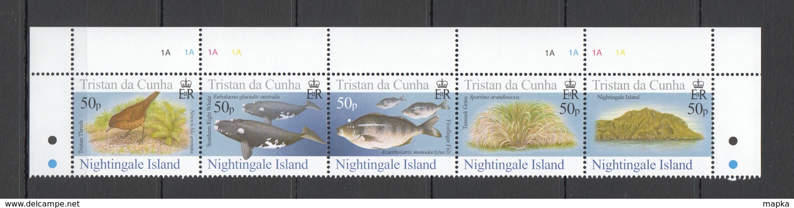 XX316 TRISTAN DA CUNHA NIGHTINGALE ISLAND FAUNA BIRDS MARINE LIFE #883-7 SET MNH - Autres & Non Classés