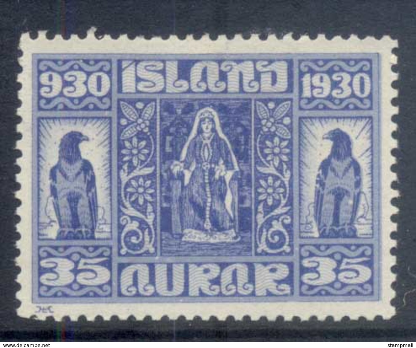 Iceland 1930 National Costume, Bird 35a MH - Unused Stamps