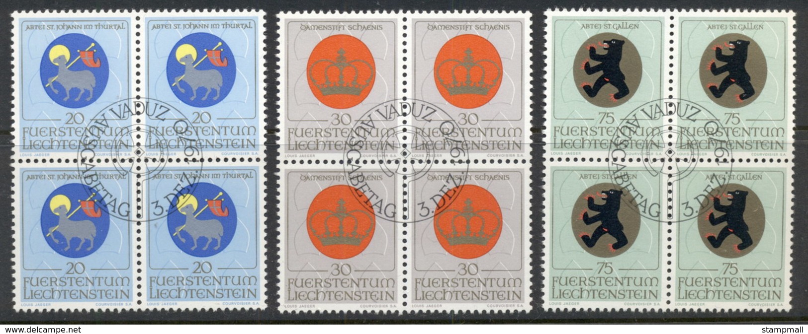 Liechtenstein 1970 Arms Blk4 CTO - Unused Stamps