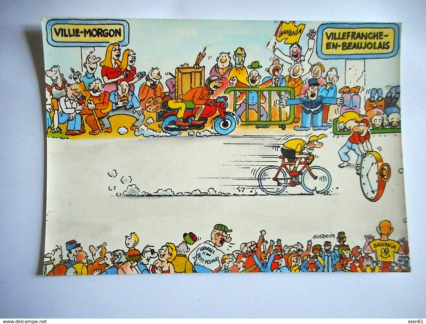 CPM TOUR DE FRANCE 1984 22 EME ETAPE VILLIE MORGON VILLEFRANCHE EN BEAUJOLAIS Pub BANANIA - Cyclisme