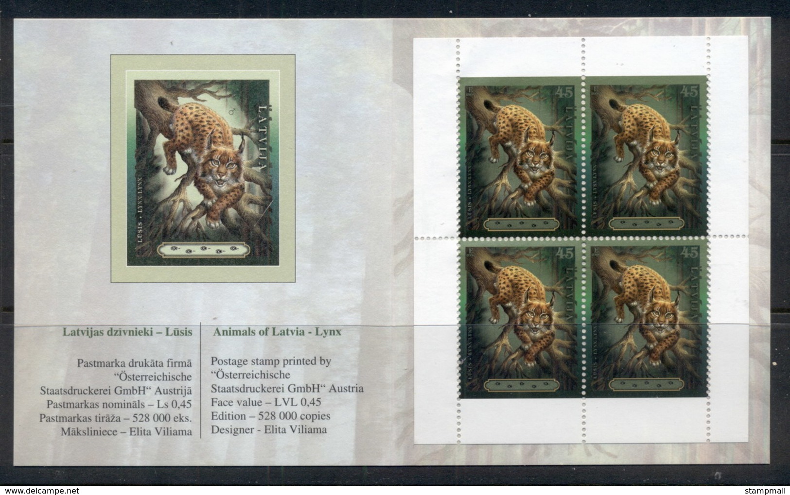 Latvia 2006 Wild Animals, Lynx Booklet MUH - Lettonie