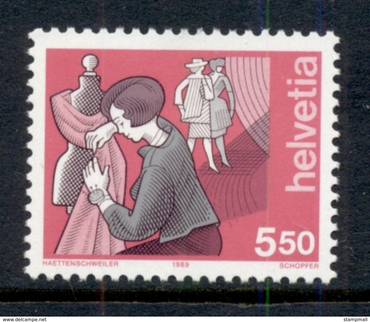 Switzerland 1989 Industry 5.50fr Dressmaker MUH - Unused Stamps