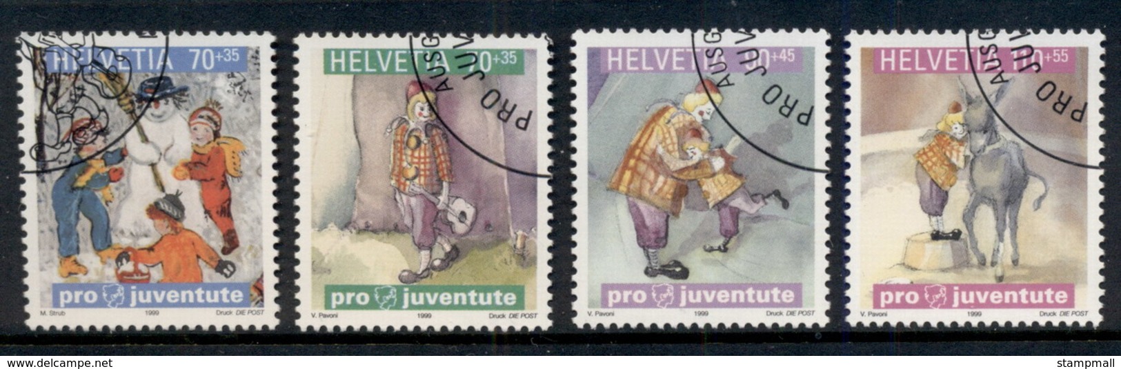 Switzerland 1999 Welfare, Circus, Clowns CTO - Unused Stamps