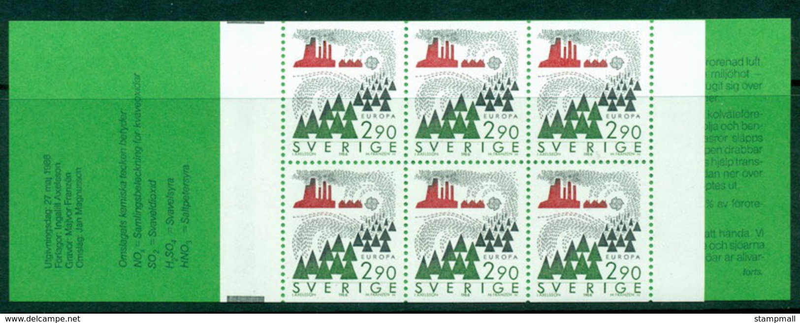 Sweden 1986 Europa Booklet MUH Lot17627 - Unused Stamps