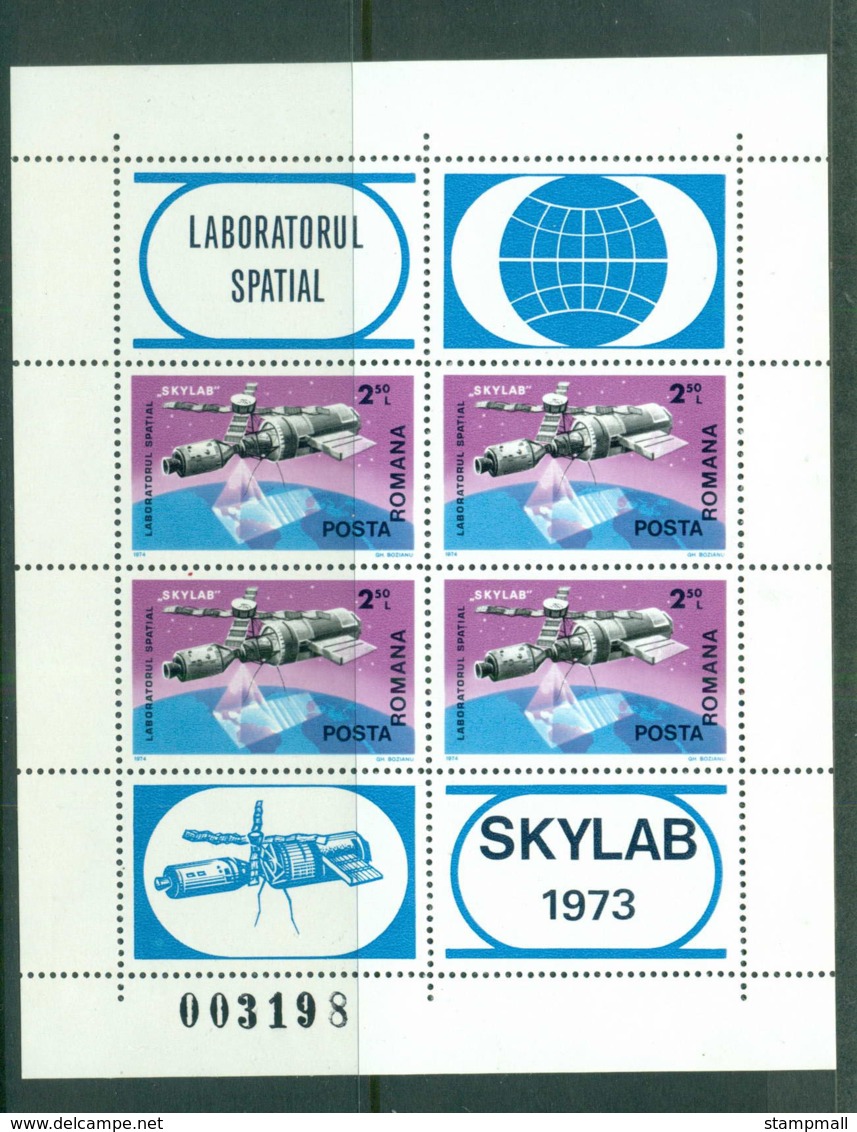 Romania 1974 Skylab Sheetlet MUH Lot57446 - Unused Stamps