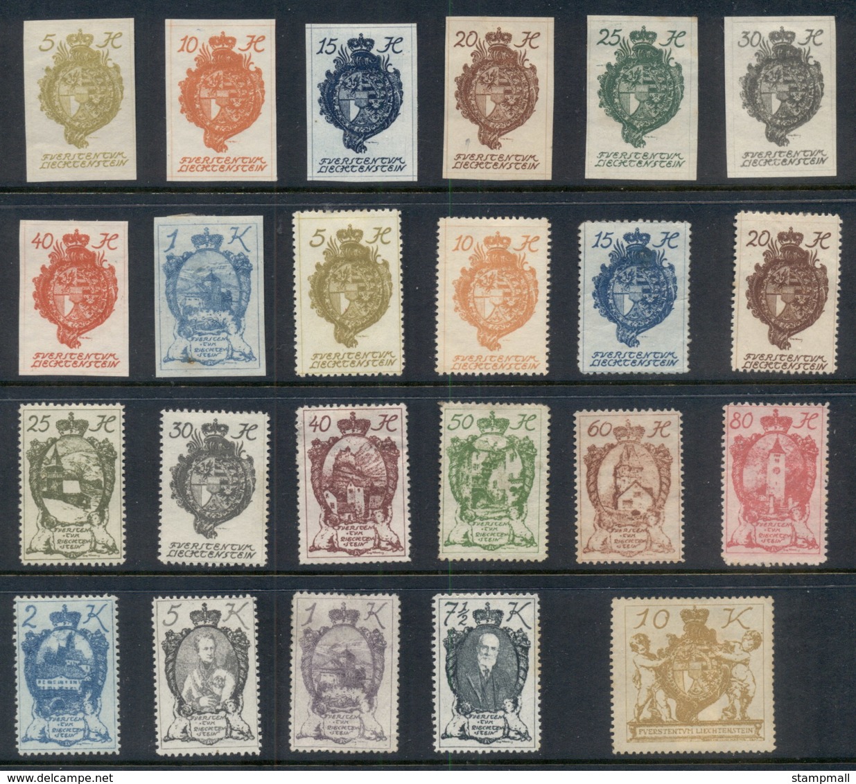 Liechtenstein 1920 Coat Of Arms (faults) MLH - Unused Stamps