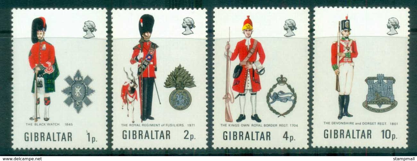 Gibraltar 1971 Uniforms MUH Lot79977 - Gibraltar