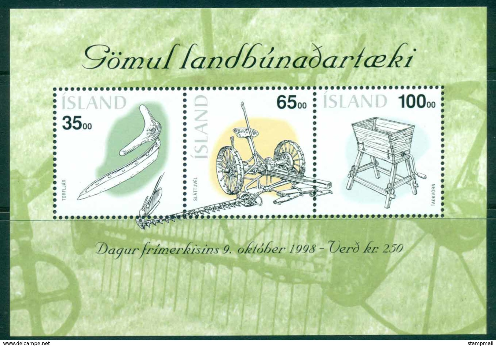 Iceland 1998 Agricultural Tools Ms MUH Lot32462 - Unused Stamps