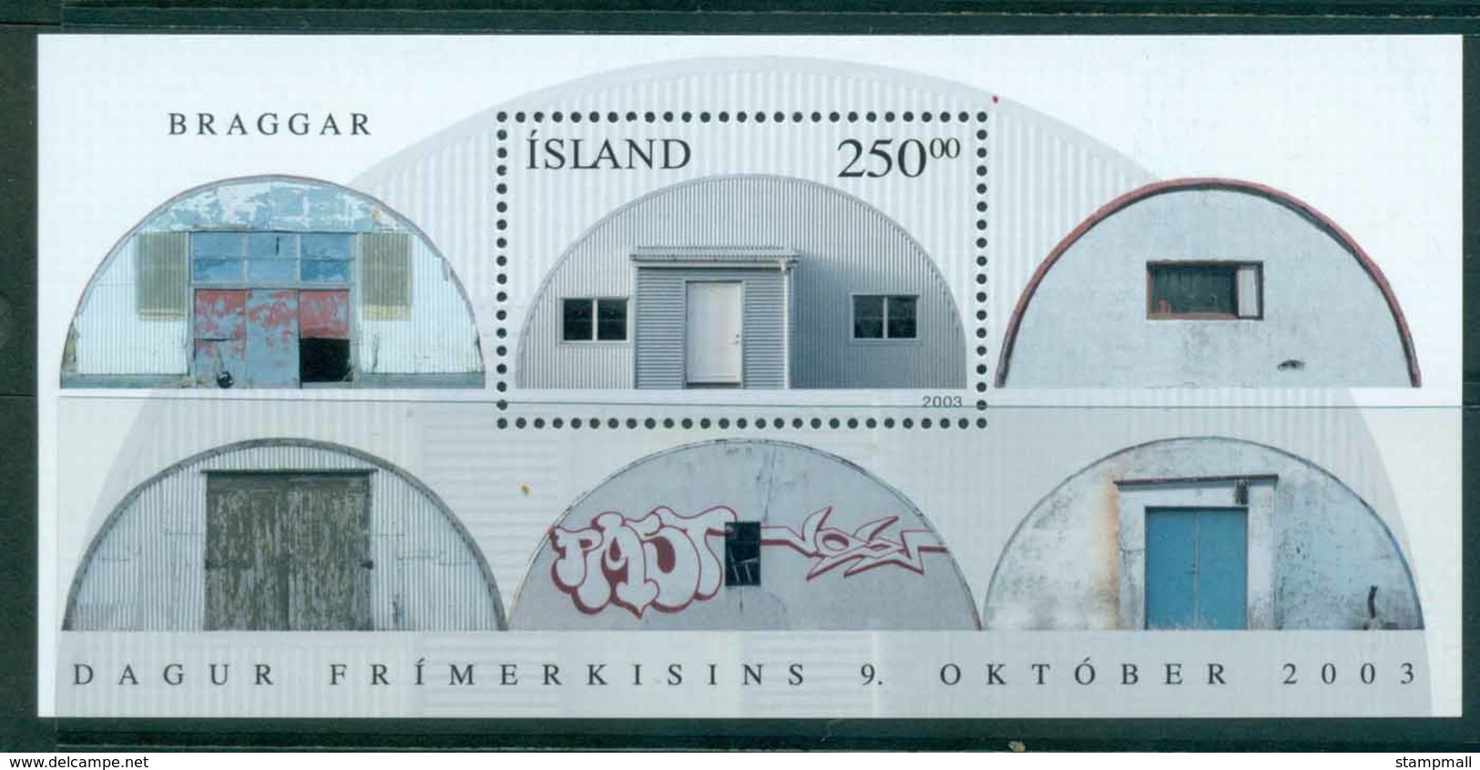 Iceland 2003 Stamp Day Quonset Hut MS MUH Lot32524 - Unused Stamps