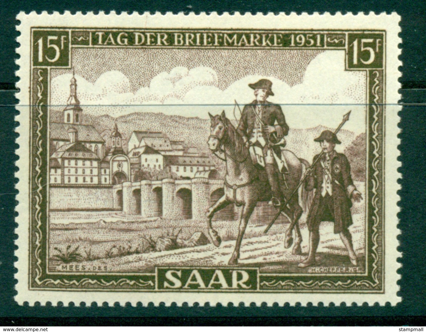 Saar 1951 Stamp Day MUH Lot38484 - Altri & Non Classificati