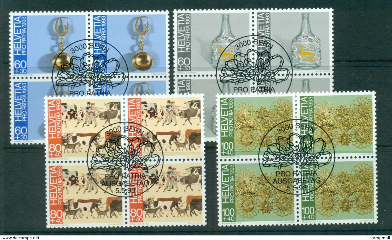Switzerland 1993 Swiss Folk Art Blk 4 CTO Lot59026 - Unused Stamps