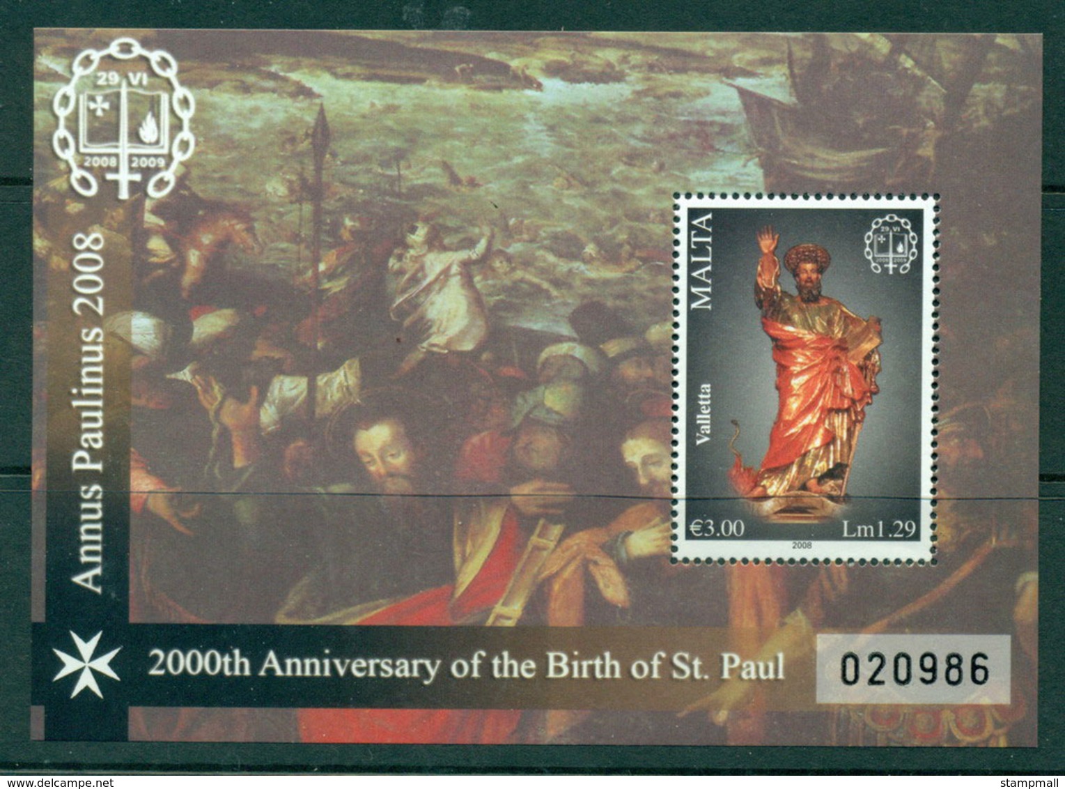 Malta 2008 Year Of St Paul MS MUH Lot23580 - Malta