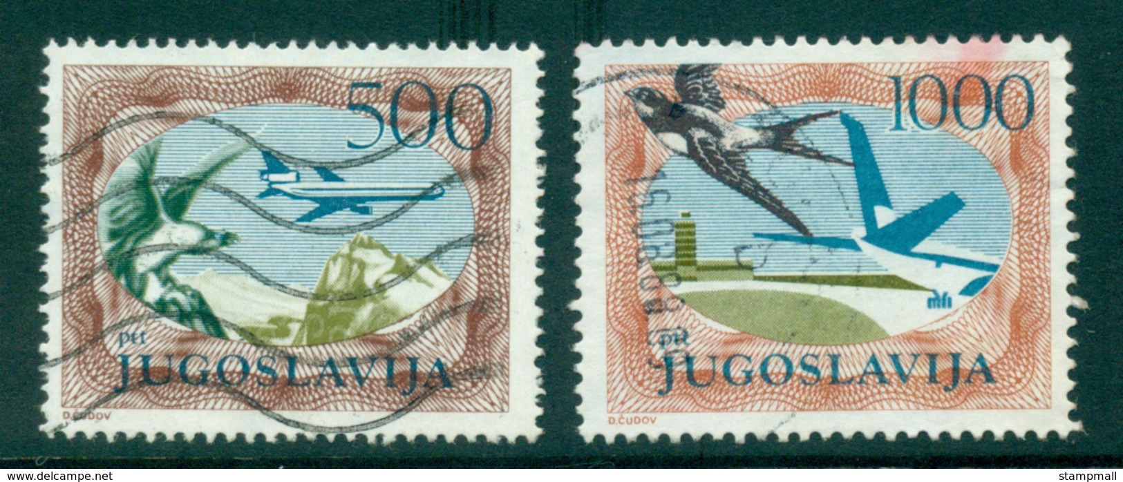 Yugoslavia 1984 550,1000d Bird, Plane FU Lot40642 - Other & Unclassified