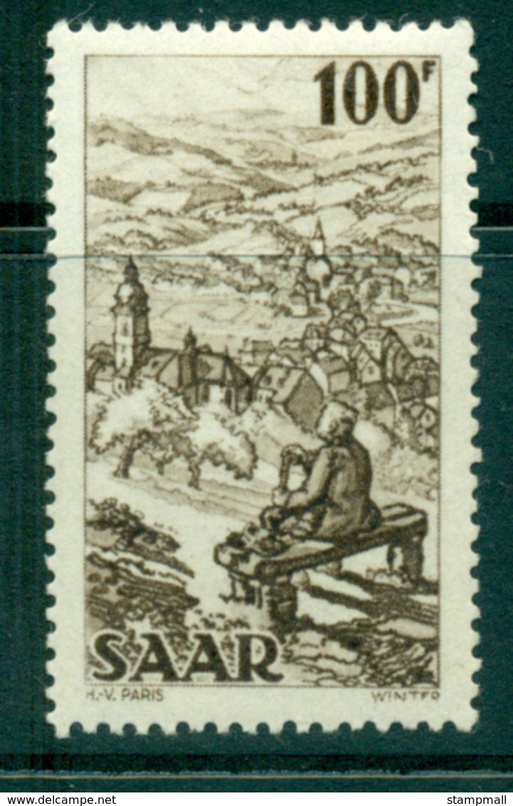 Saar 1949-51 100f View Of Weibelskirchen MUH Lot38478 - Other & Unclassified