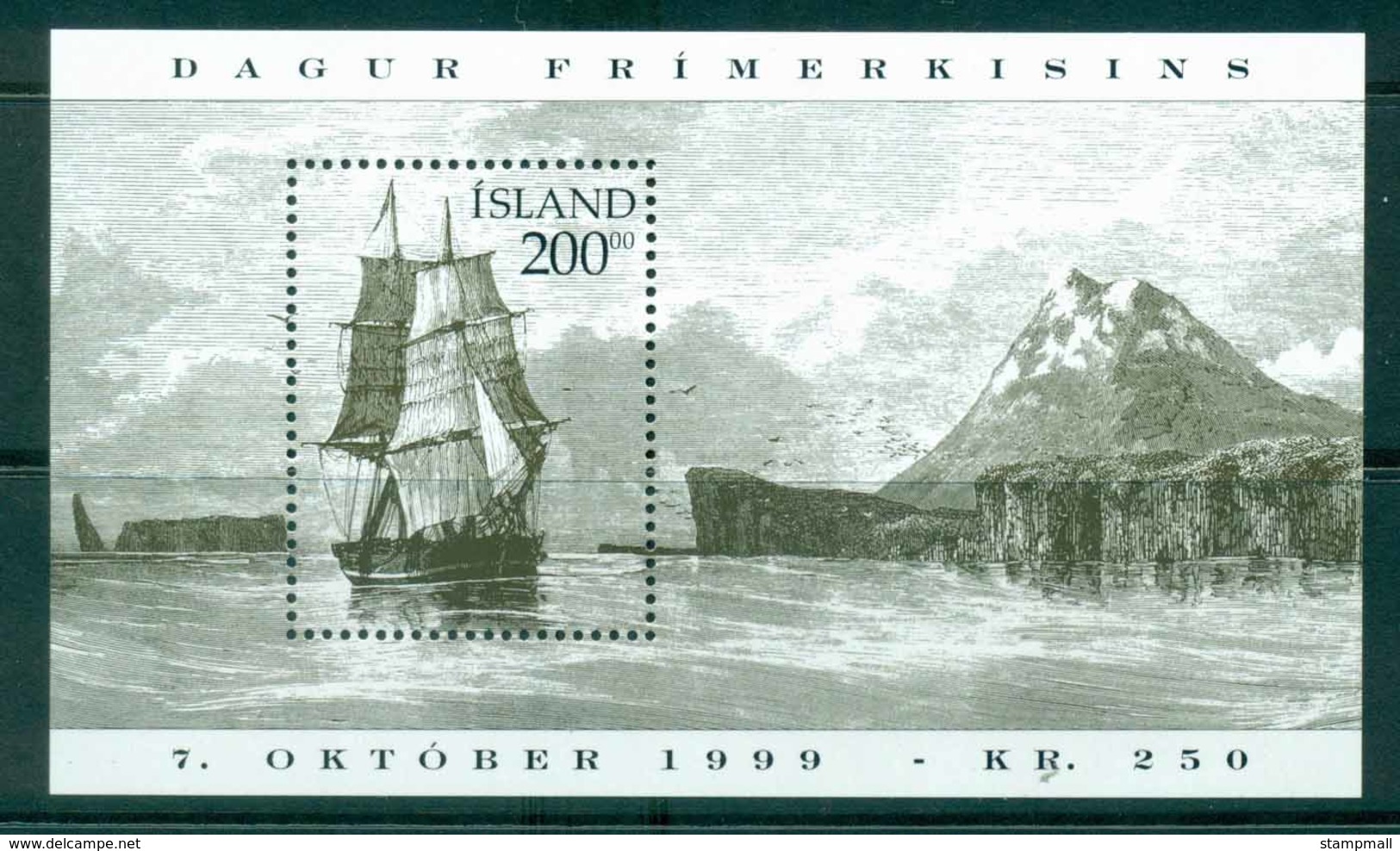 Iceland 1999 Stamp Day Sailing Ship MS MUH Lot32386 - Unused Stamps
