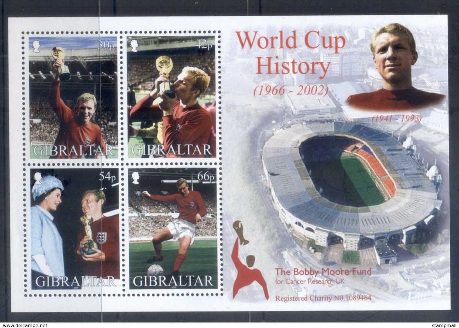 Gibraltar 2002 World Cup Soccer History MS MUH - Gibraltar