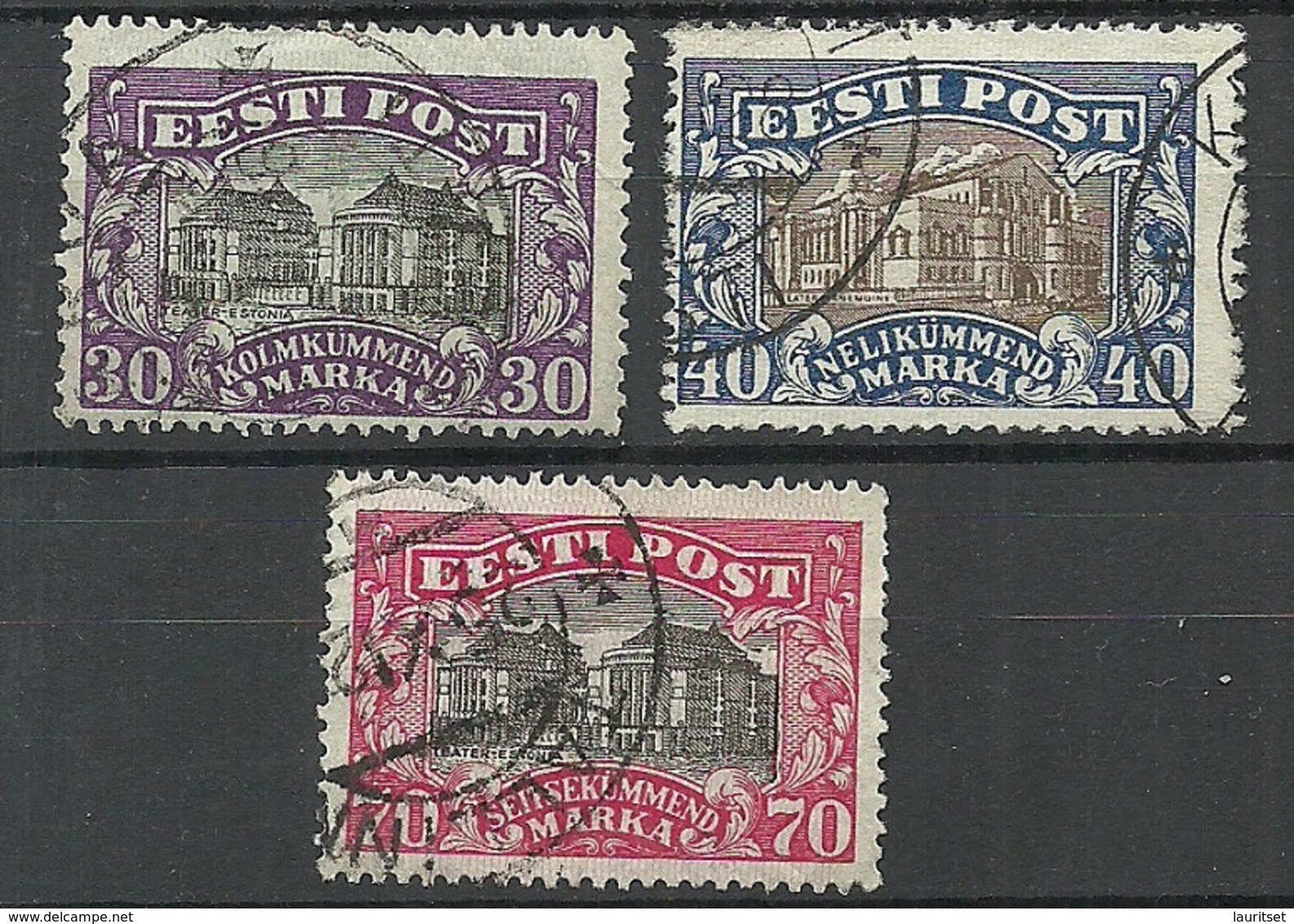 Estland Estonia 1924/27 Theater Michel 55 & 56 & 62 O - Estonia