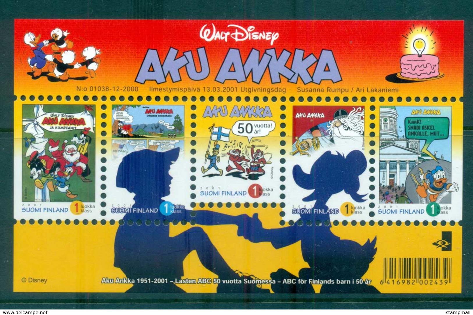 Finland 2001 Donald Duck Comics MS MUH Lot67109 - Unused Stamps