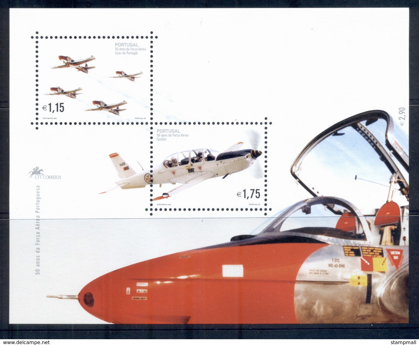 Portugal 2002 Portugese Air Force 50th Anniv MS MUH - Unused Stamps