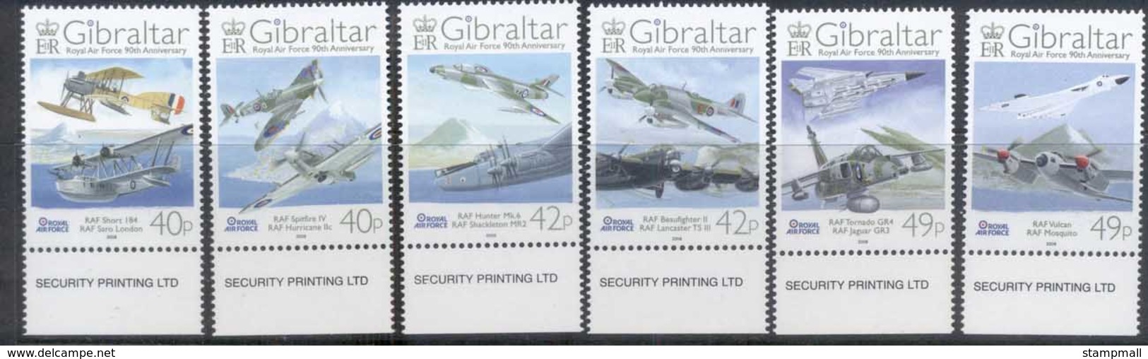 Gibraltar 2008 RAF 90th Anniv, Planes MUH - Gibraltar