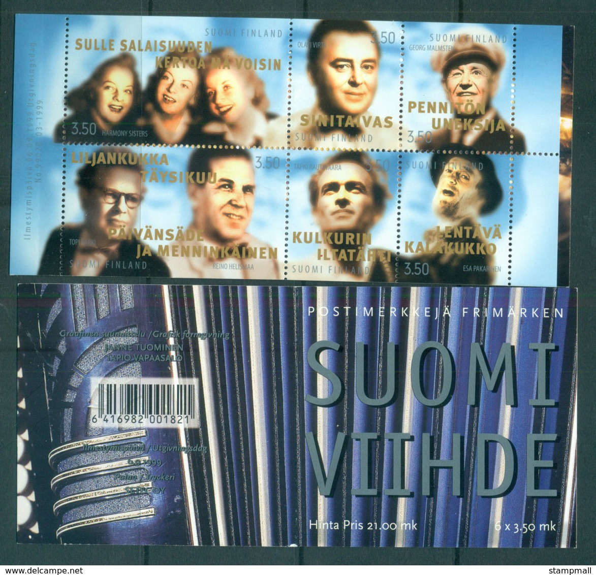 Finland 1999 Finnish Entertainers Booklet MUH Lot66965 - Unused Stamps