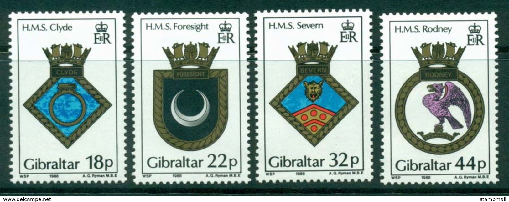 Gibraltar 1988 Navy Crests MH Lot20741 - Gibraltar