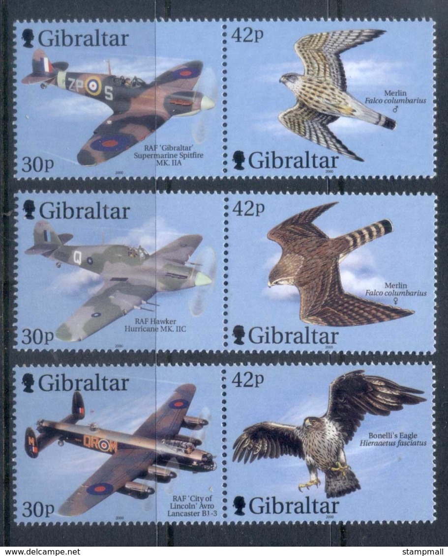 Gibraltar 2000 Wings Of Prey III, Birds, Airplanes MUH - Gibraltar